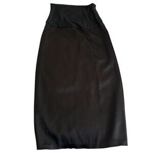 Angelrox High Waisted Pencil Skirt Size Bird 2/4 XS Small S Black Satin